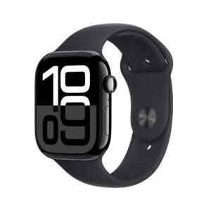 APPLE WATCH SERIES 10 GPS 46MM JET BLACK ALUMINIUM CASE WITH BLACK SPORT BAND - S/M